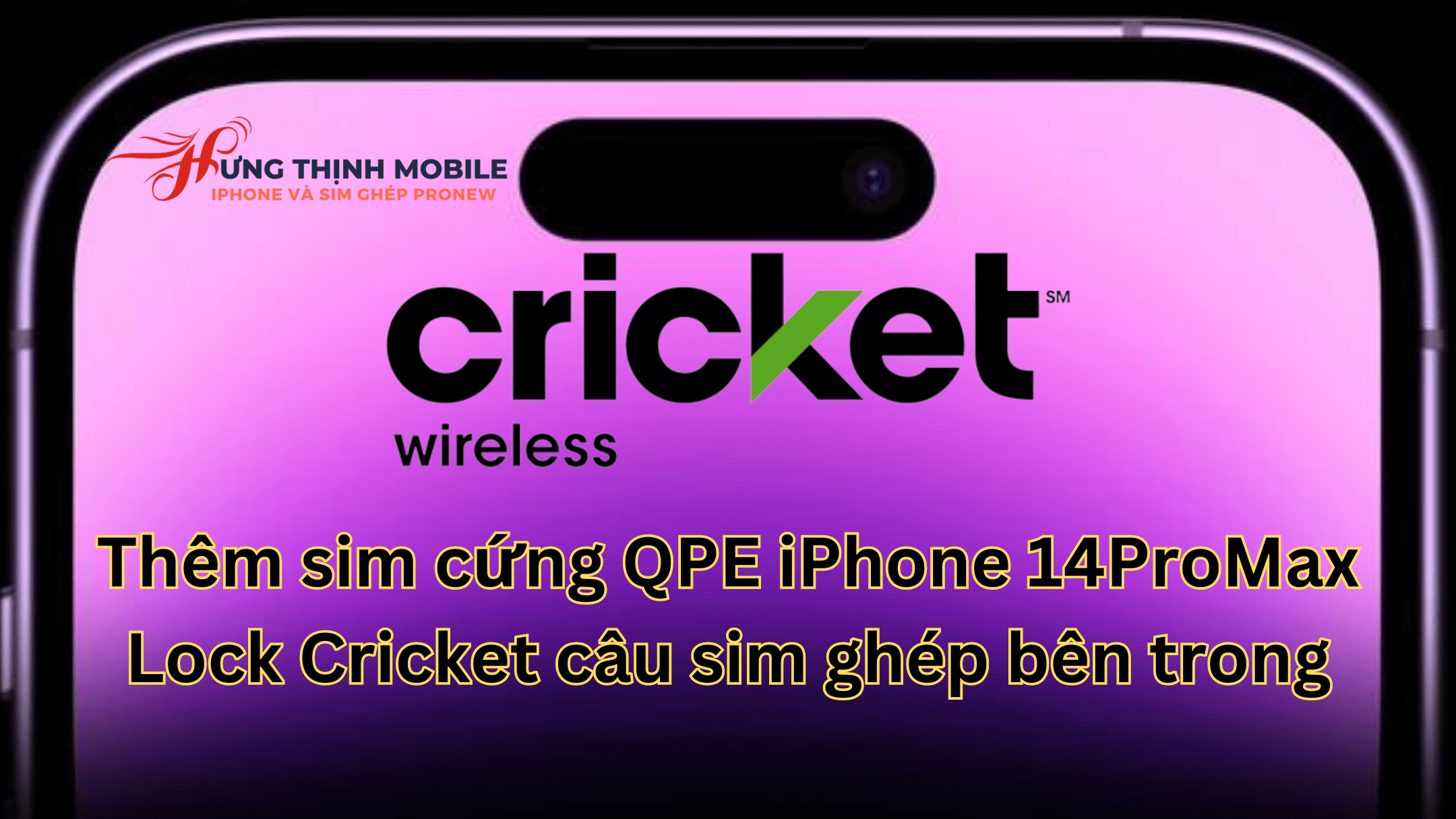 Ghép sim, muốn ổn định , không miss call, nên ghép ở Mode QPE VoLTE là ok, Hưng Thịnh Mobile Hướng dẫn thêm sim cứng QPE cho iPhone 14ProMax Lock Cricket.