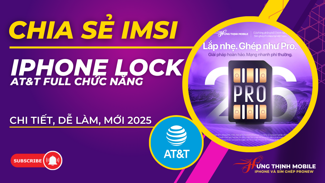 Chia Sẻ Mã IMSI Full Chức Năng Cho iPhone Lock AT&T Trên SIM Ghép ProNew 2.6