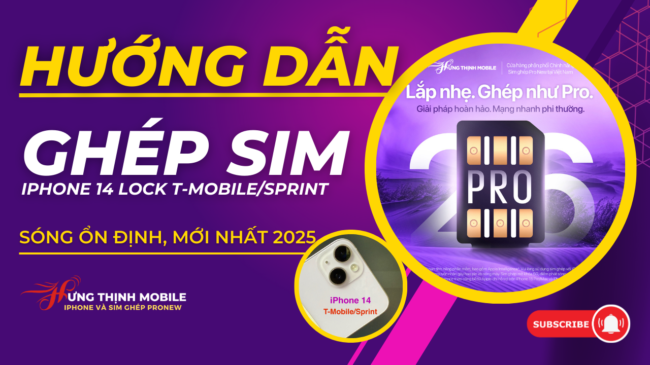 Hướng dẫn chi tiết cách ghép SIM iPhone Lock lên 5G với SIM ghép ProNew 2.6. Cách kích hoạt 2 SIM, tối ưu sóng 5G, đảm bảo iPhone Lock hoạt động mượt mà. Xem ngay!