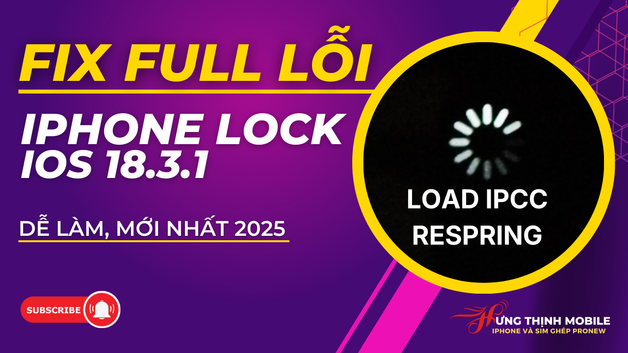 Hướng Dẫn Load IPCC Fix Full Lỗi iPhone Lock, Respring iOS 18 Mới Nhất