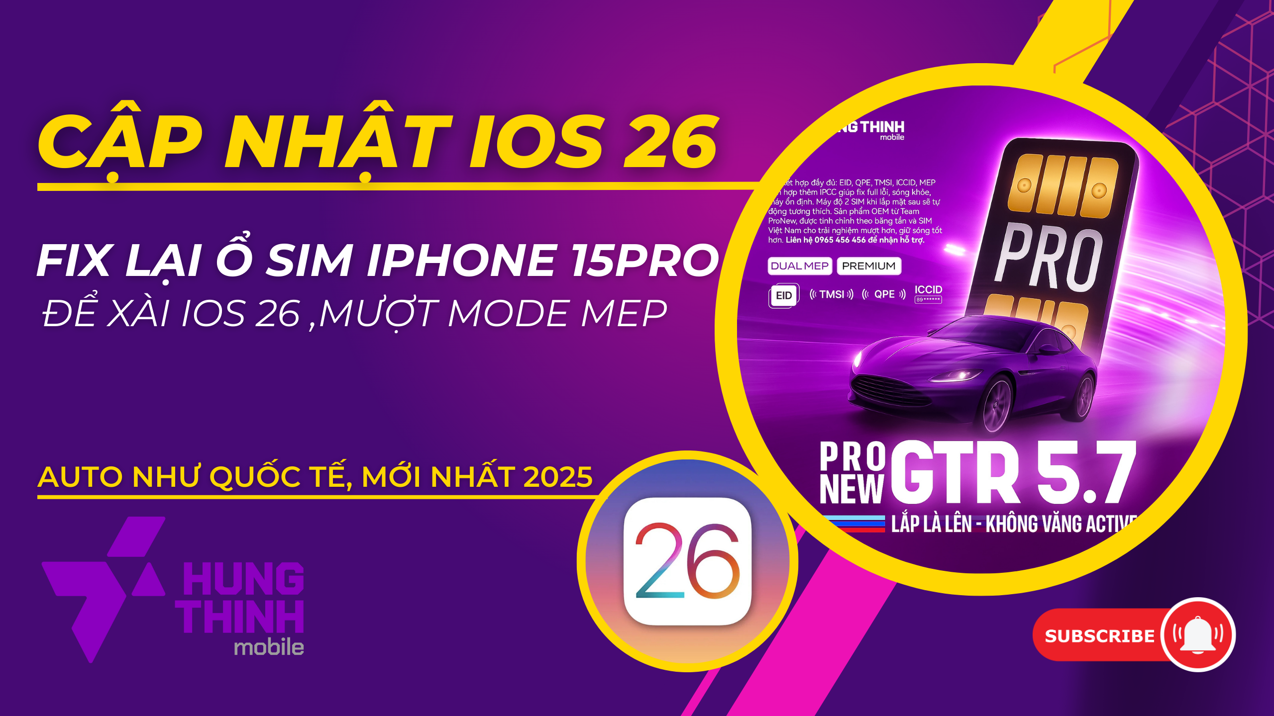Fix iPhone 15 Pro Lock lên iOS 26 mất sóng, không 4G – Giải pháp sim ghép ProNew 5.7 GTR