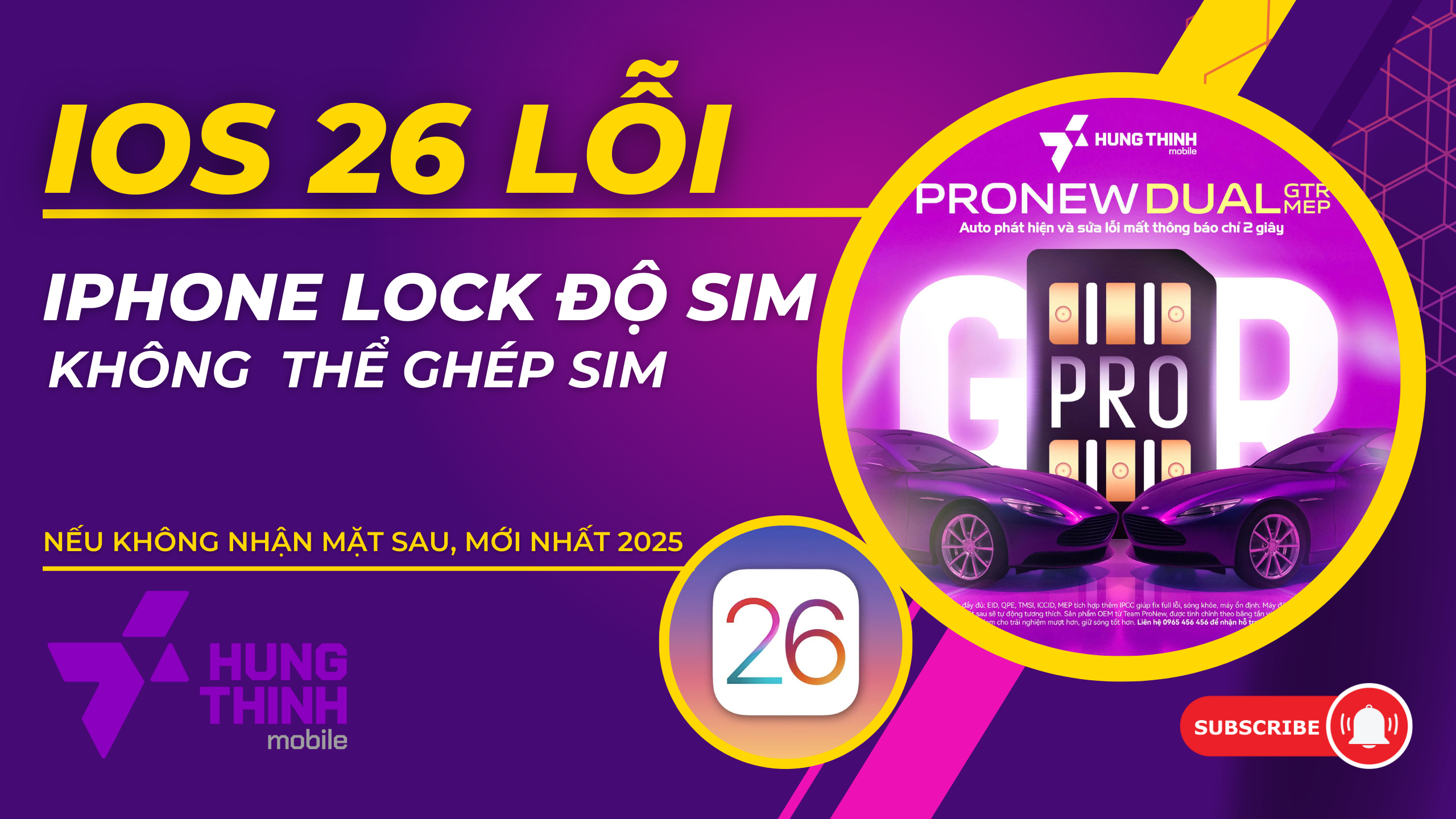 Apple tung iOS 26 với giao diện đẹp mắt nhưng lại gây lỗi nghiêm trọng trên iPhone Lock độ sim (14, 15, 16 Series). Máy không nhận mặt trên, ghép sim bất khả thi. Xem ngay cách xử lý với sim ghép ProNew GTR.