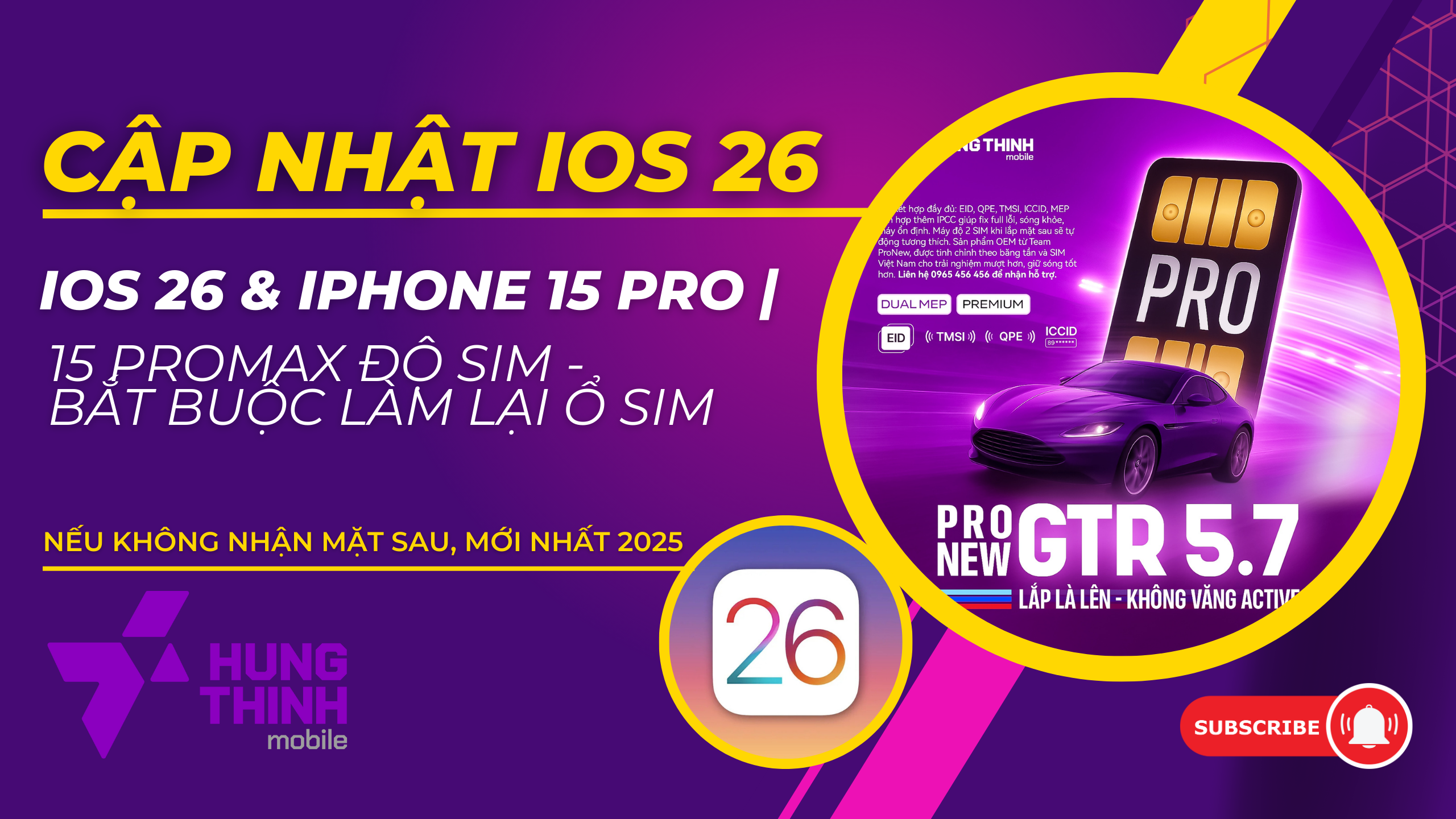 iPhone 15 Pro Max lên iOS 26 – Thay ổ sim ProNew 5.7 GTR chạy như quốc tế