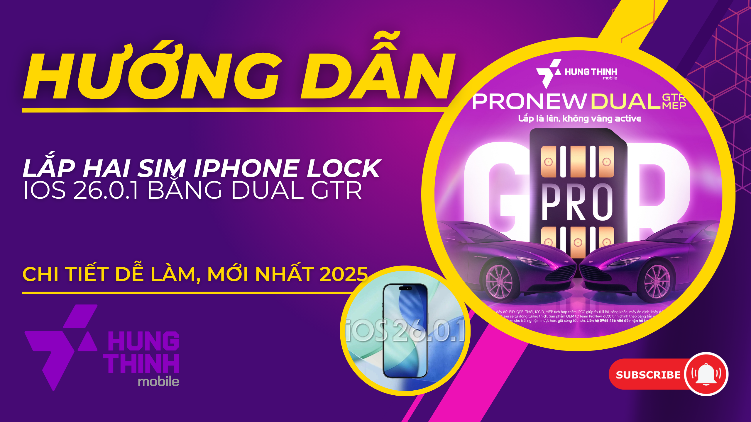 Hướng dẫn lắp 2 SIM iPhone Lock iOS 26.0.1 bằng ProNew Dual GTR full chức năng